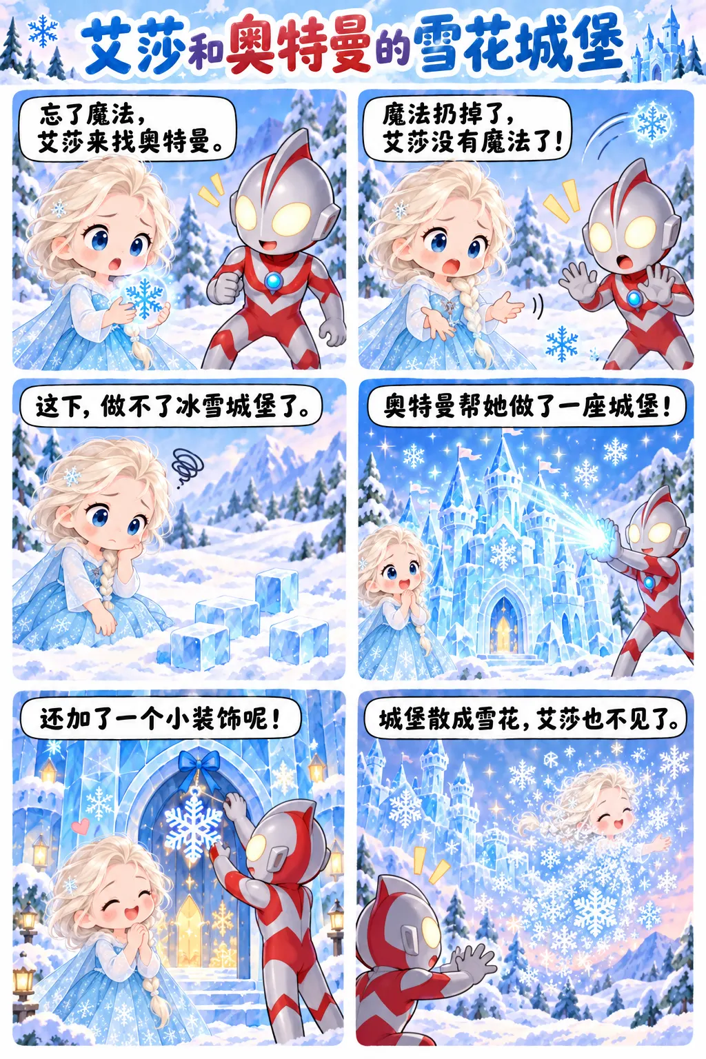 艾莎和奥特曼的雪花城堡 / Elsa & Ultraman's Snowflake Castle