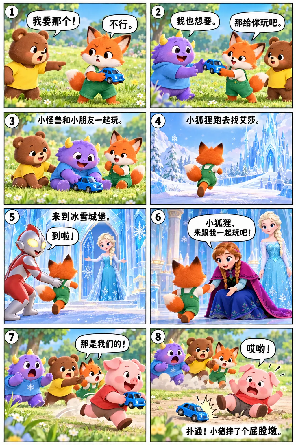一起玩玩具车 / Sharing the Toy Car