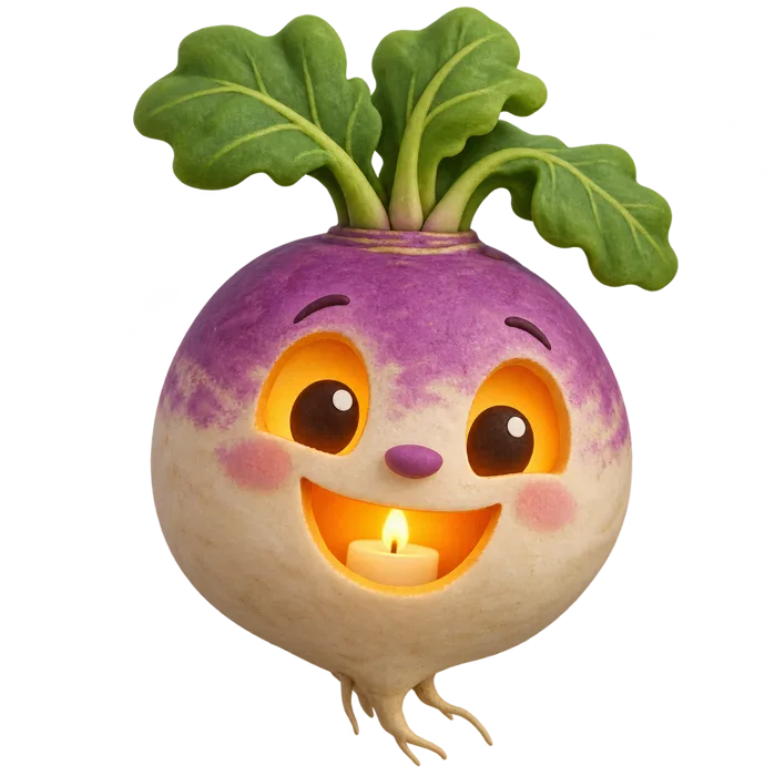用大头菜雕成的灯笼