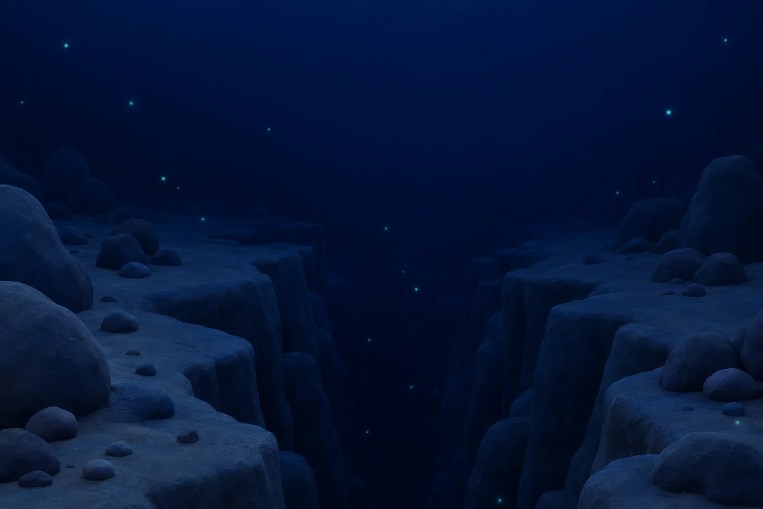 漆黑的深海海底和海沟